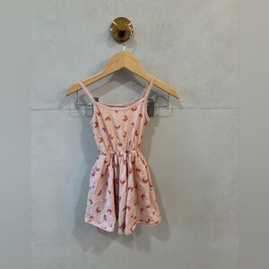 Oeuf Organic Dress with Croissant Design in Soft Pink 2/3